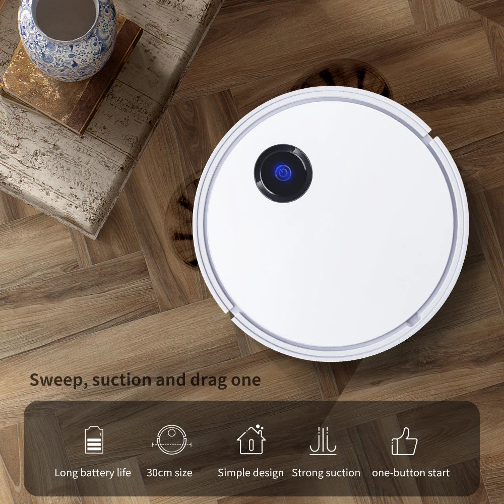 New Automatic Robot Vacuum Cleaner Smart Sweeping Dry Wet Cleaning Machine Charging Intelligent Vacuum Cleaner for Home