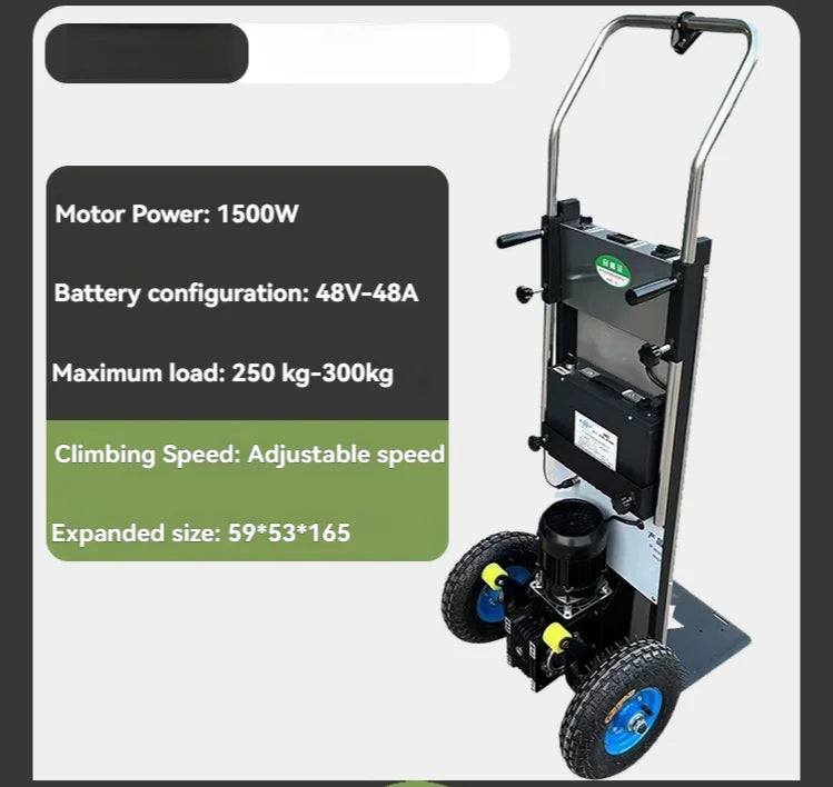 150/250/300KG 48V Folding Hand Trolley Electric Stair Climbing Vehicle Cargo Handling Cart Crawler-Type Mobile Tool